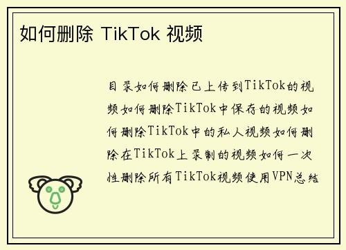 如何删除 TikTok 视频 